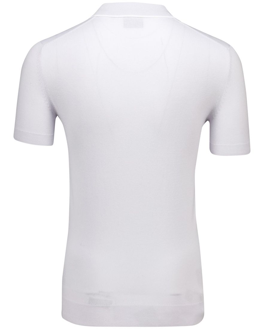 Lyle & Scott tipped knitted open collar poloshirt lichtblauw