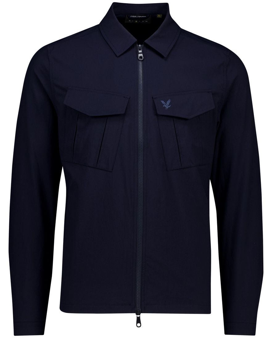 Lyle & Scott overshirt donkerblauw met dubbel borstzak