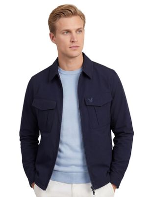 Lyle & Scott Lyle & Scott overshirt donkerblauw met dubbel borstzak