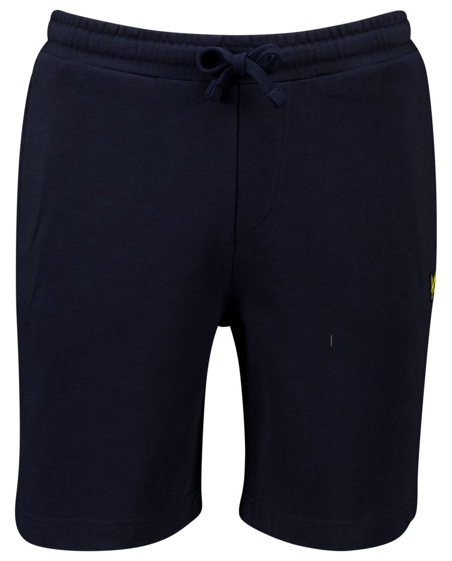 Lyle & Scott short effen donkerblauw slim fit katoen