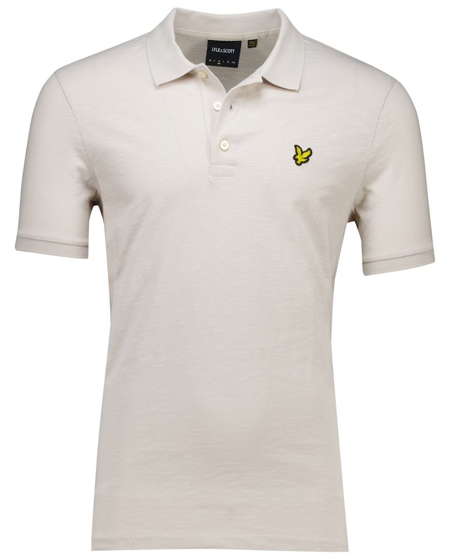 Lyle & Scott Slub polo creme katoen jersey