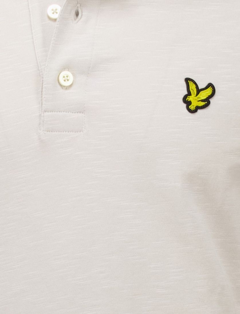 Lyle & Scott Slub polo creme gemêleerd jersey 3-knoops