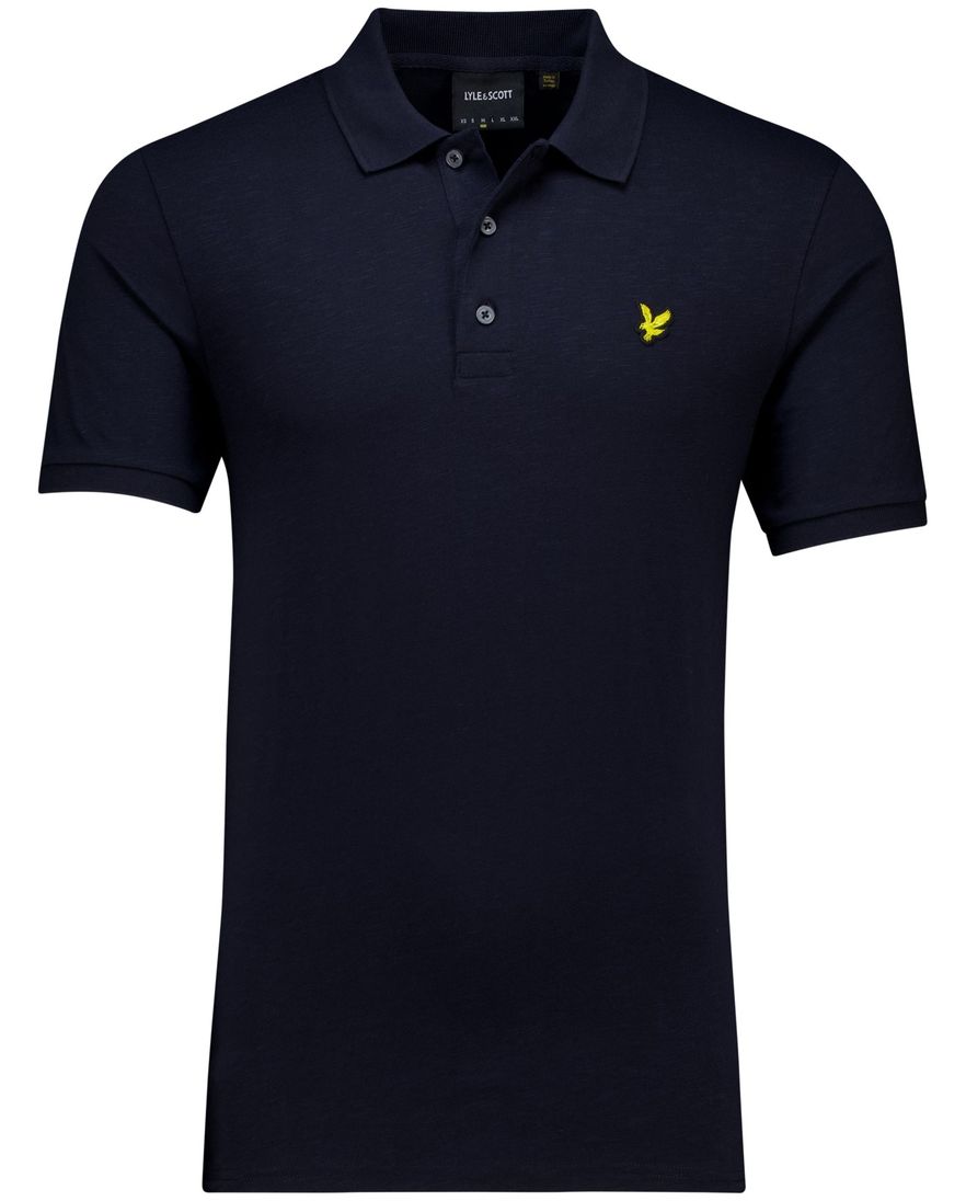 Lyle & Scott slub polo shirt donkerblauw