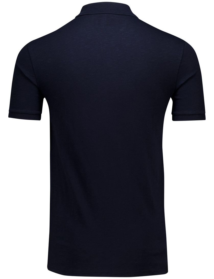donkerblauwe Lyle & Scott slub polo shirt