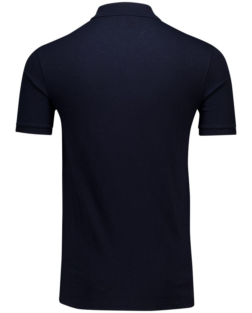 Lyle & Scott slub polo shirt donkerblauw