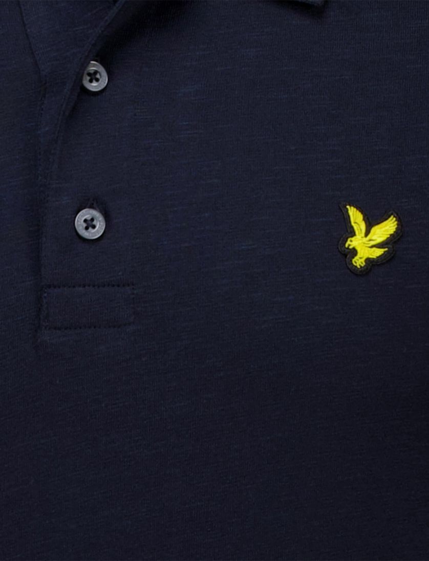 donkerblauwe Lyle & Scott slub polo shirt