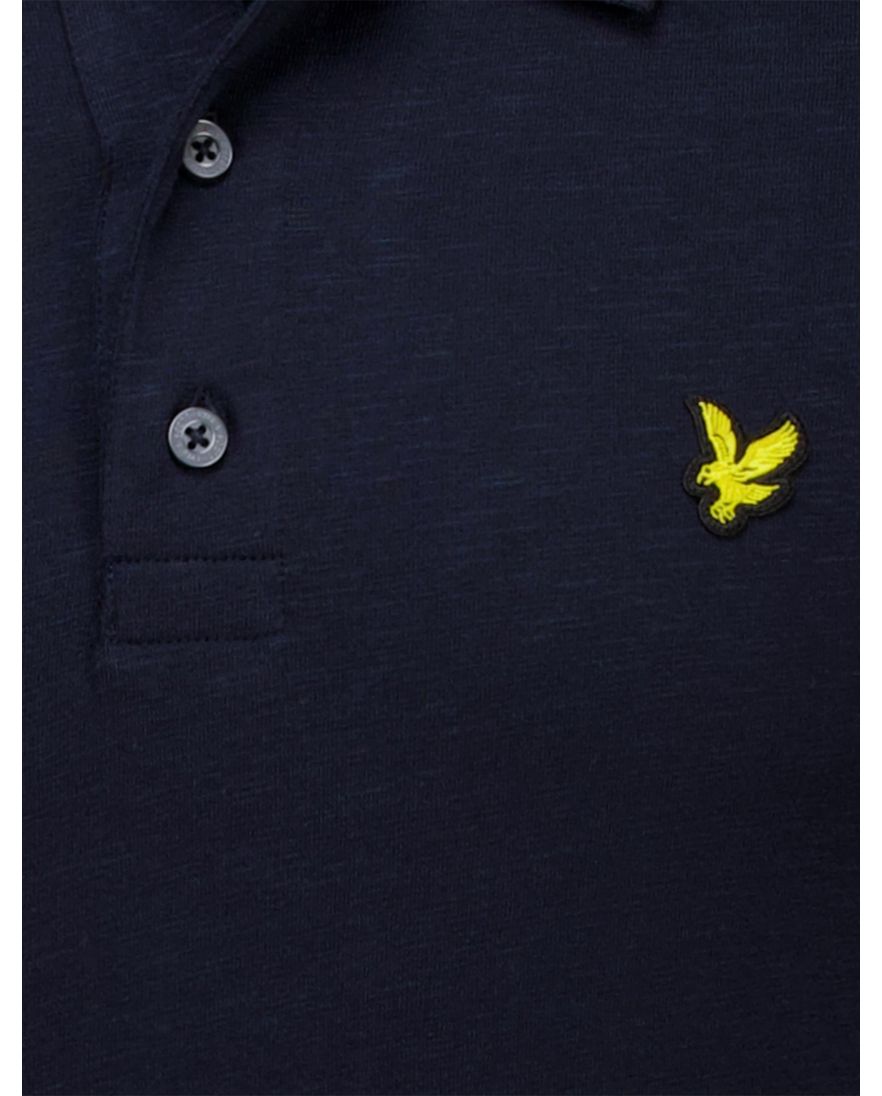 Lyle & Scott slub polo shirt donkerblauw