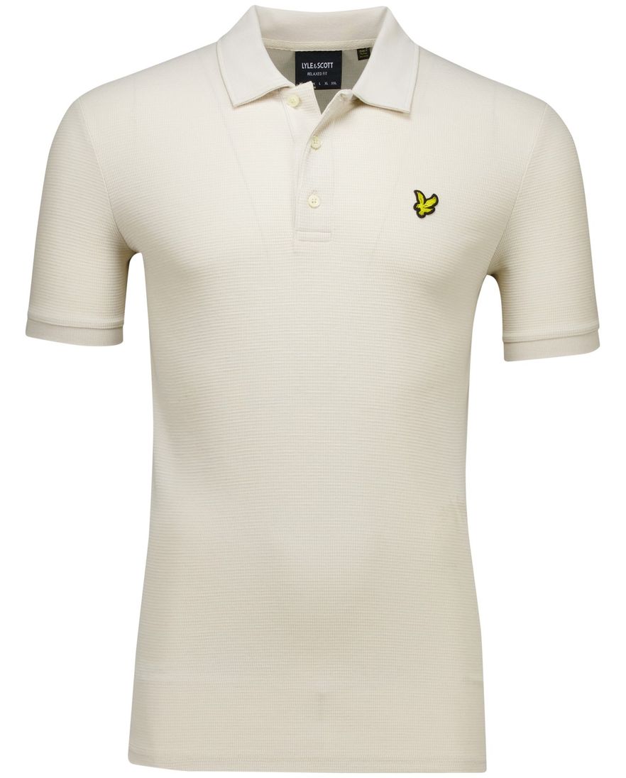 Lyle & Scott Milano polo creme Relaxed Fit korte mouw