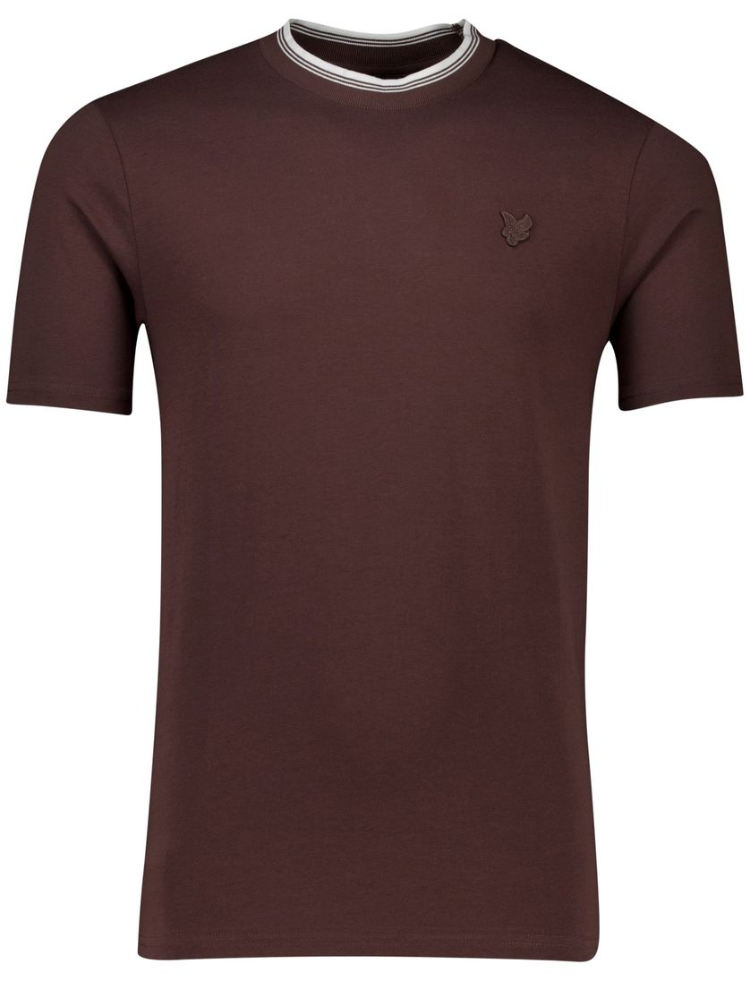 Lyle & Scott T-shirt bruin katoen