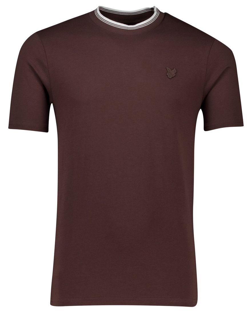 Lyle & Scott T-shirt bruin katoen