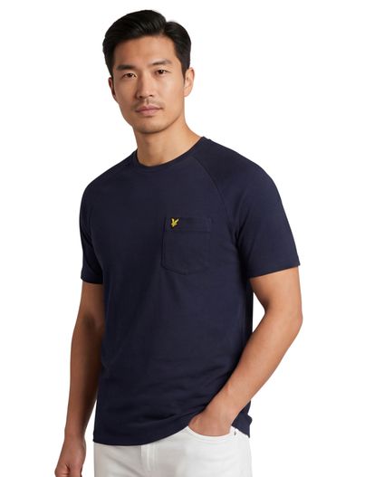 Lyle & Scott T-shirt Lyle & Scott donkerblauw katoen linnen