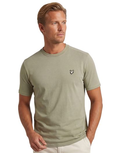 Lyle & Scott Lyle & Scott T-shirt beige ronde hals katoenen normale fit
