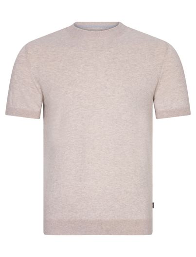 Cavallaro katoenen Cavallaro Sorrentino t-shirt beige gemeleerd slim fit