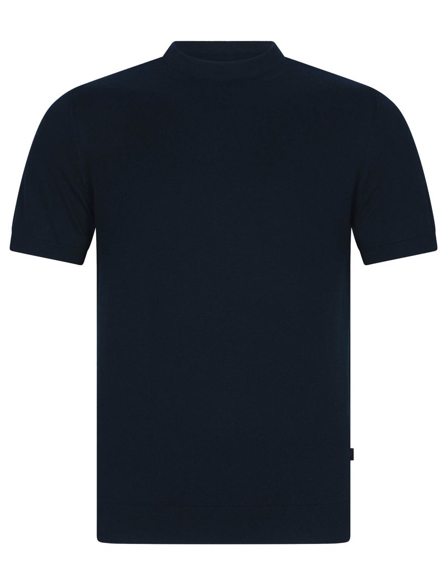 Cavallaro t-shirt donkerblauw effen slim fit katoen