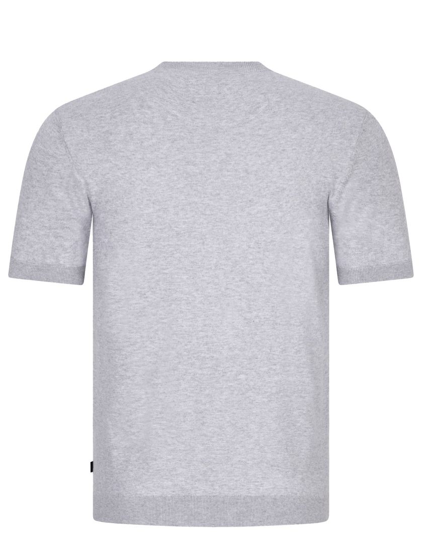 t-shirt Cavallaro grijs effen slim fit katoen
