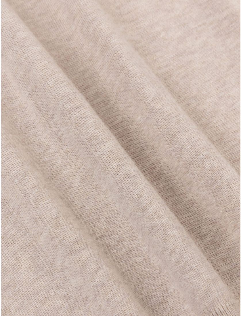 katoenen trui Cavallaro creme effen slim fit