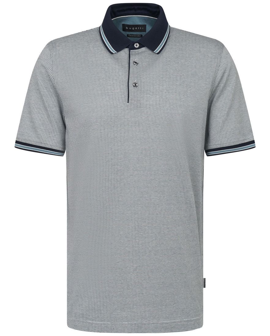Bugatti polo groen geprint katoen wijde fit