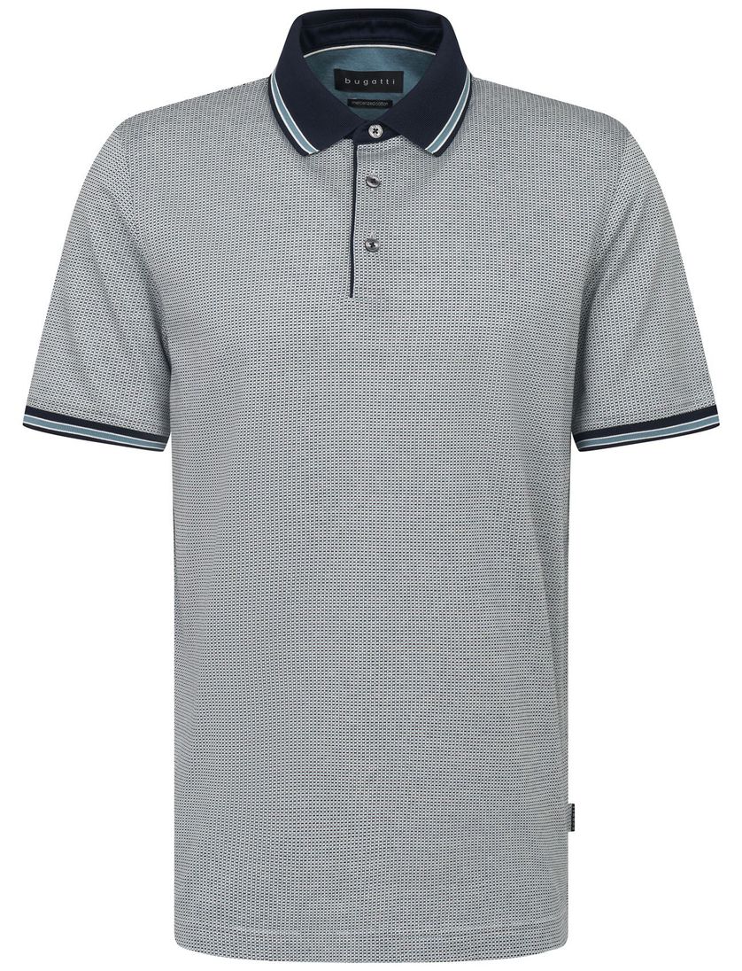 katoenen Bugatti polo groen geprint wijde fit