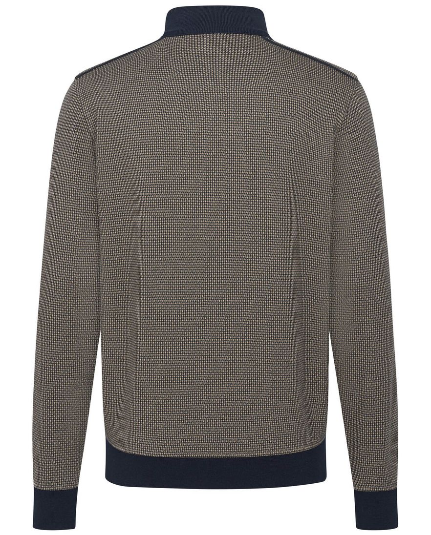 Bugatti vest bruin structuur katoen wijde fit