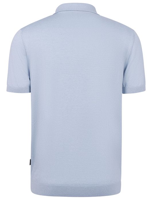 Bugatti polo lichtblauw met boord effen