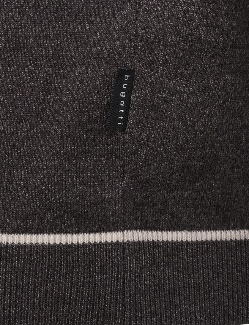 Bugatti polo bruin met rits katoen wijde fit