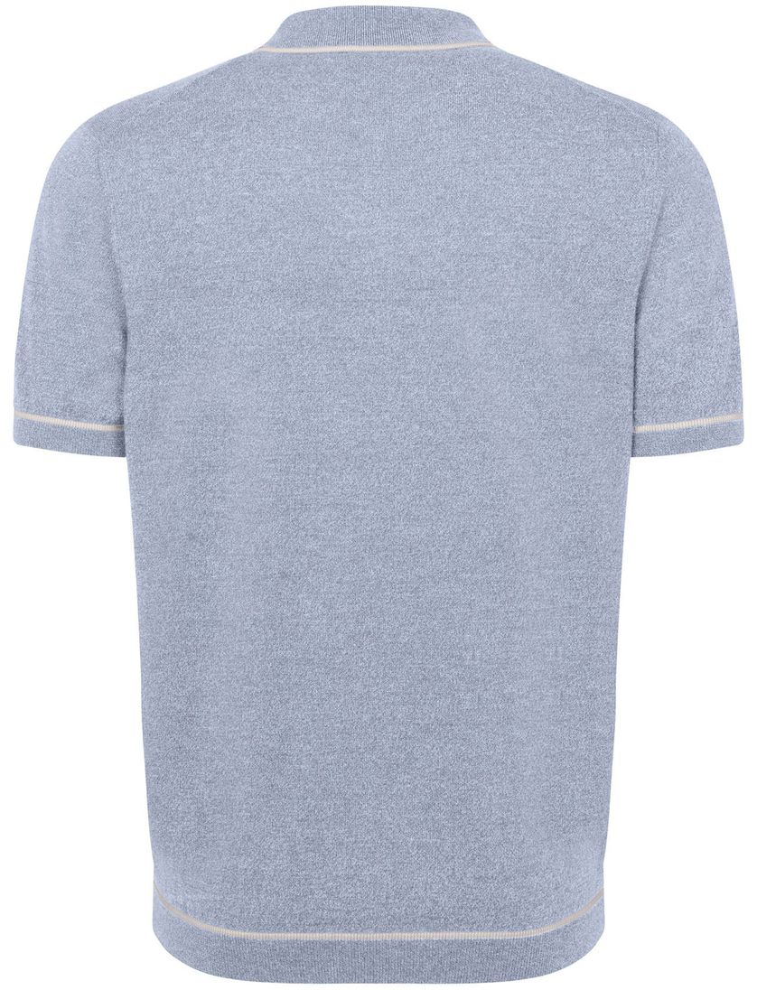 katoenen Bugatti polo lichtblauw met rits wijde fit