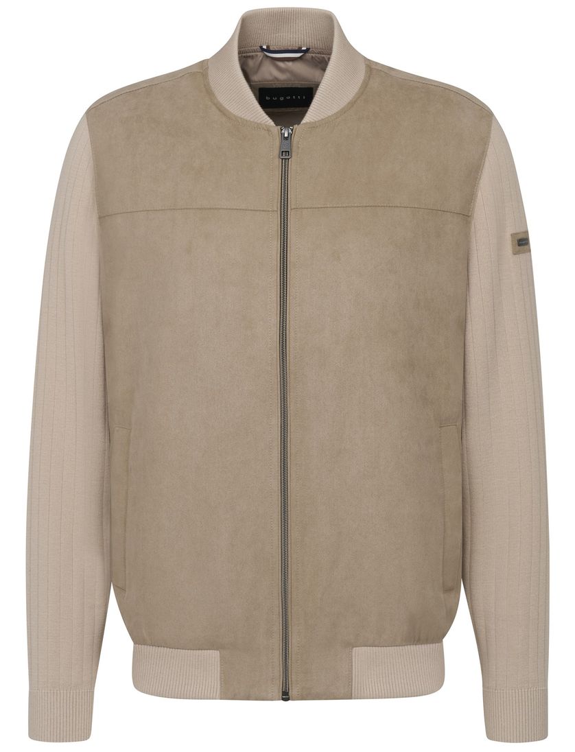 katoenen Bugatti outdoor vest beige wijde fit