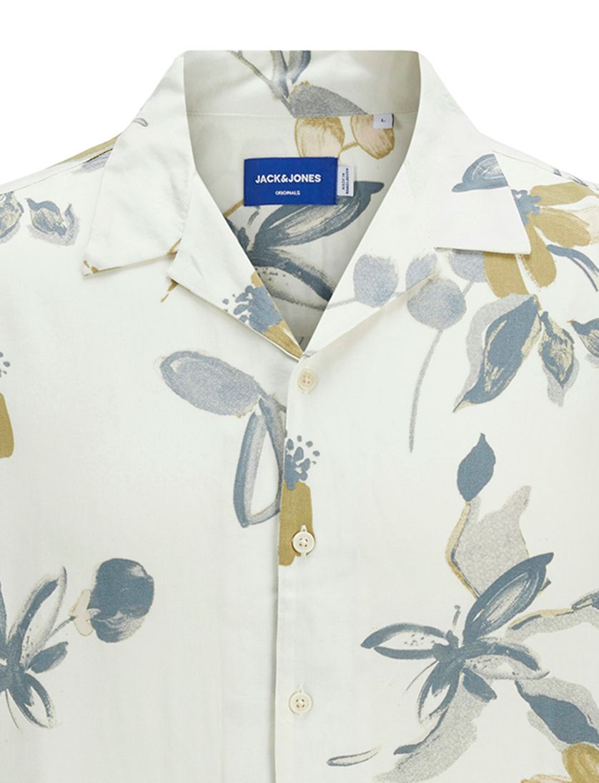 Cloud Dancer casual overhemd korte mouw Jack & Jones wit