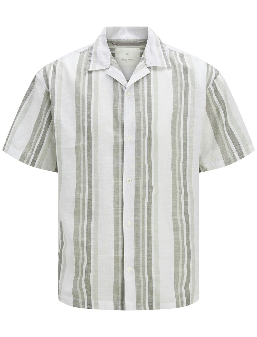 Jack & Jones casual linnen overhemd korte mouw groen