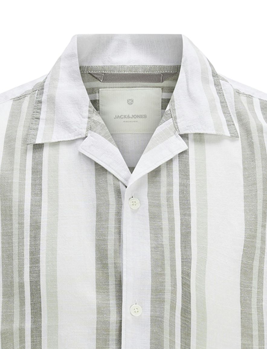 Jack & Jones casual linnen overhemd korte mouw groen