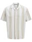 Jack & Jones casual overhemd korte mouw beige gestreept