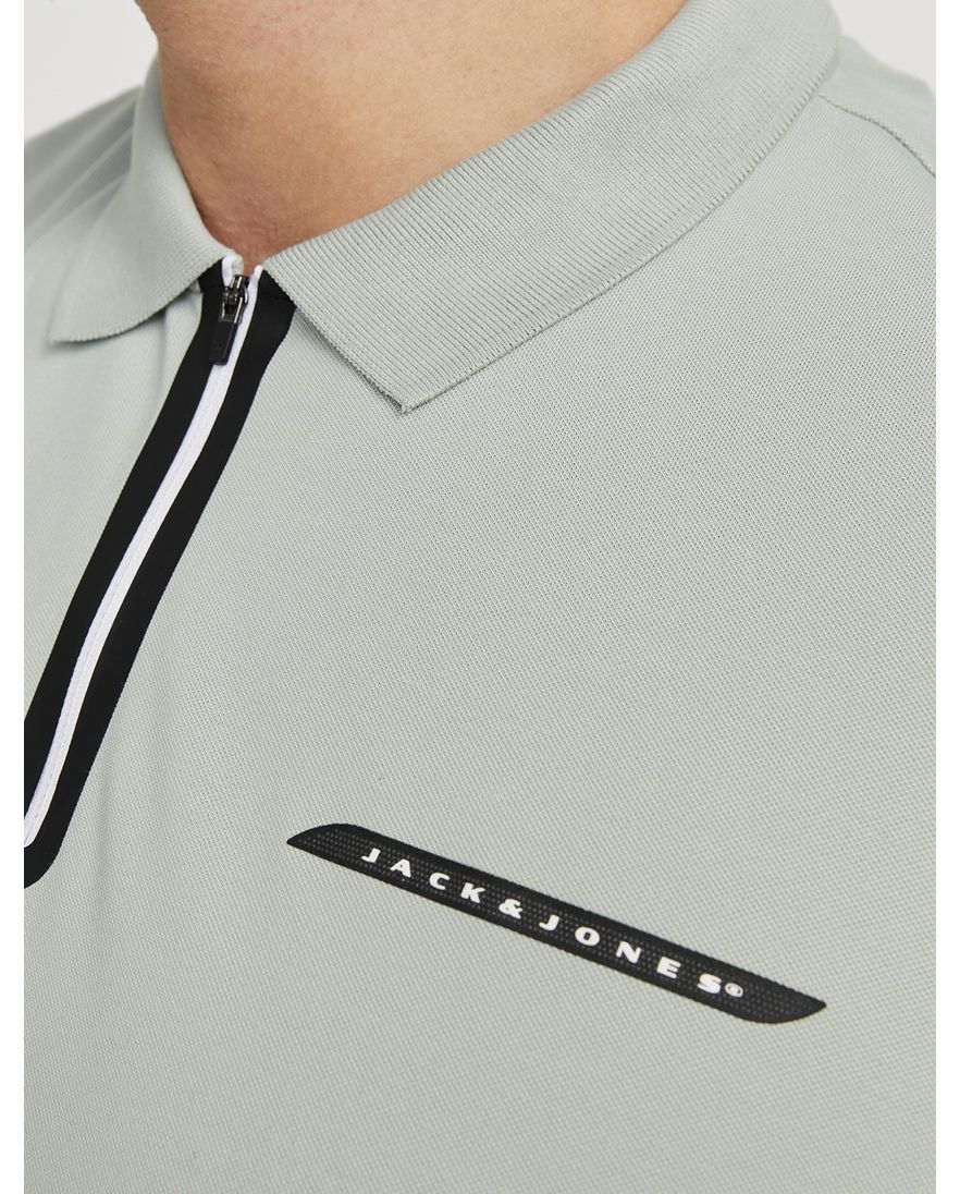 Jack & Jones Aqua Gray poloshirt korte mouw grijs