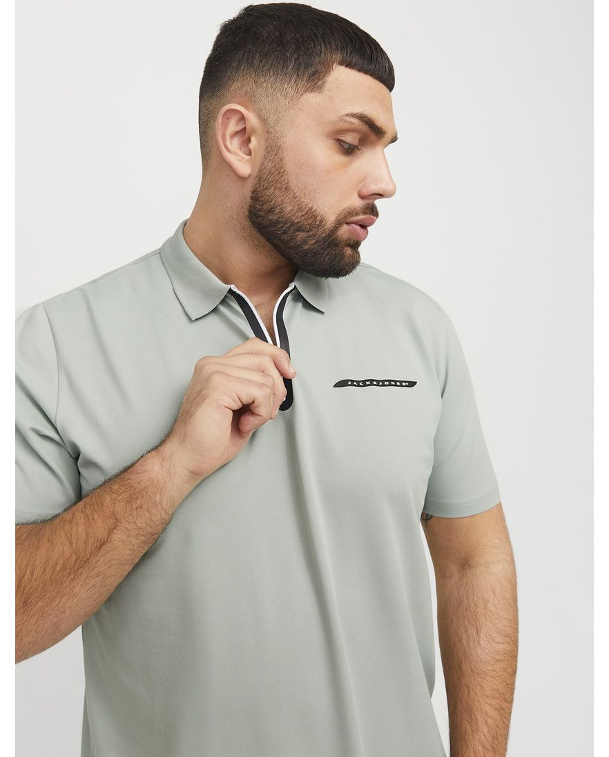 Jack & Jones Aqua Gray poloshirt korte mouw grijs