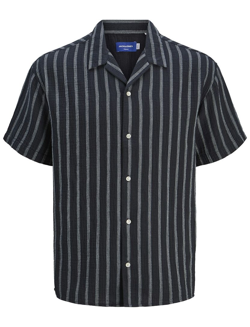 zwart casual overhemd korte mouw Jack & Jones Sky Captain