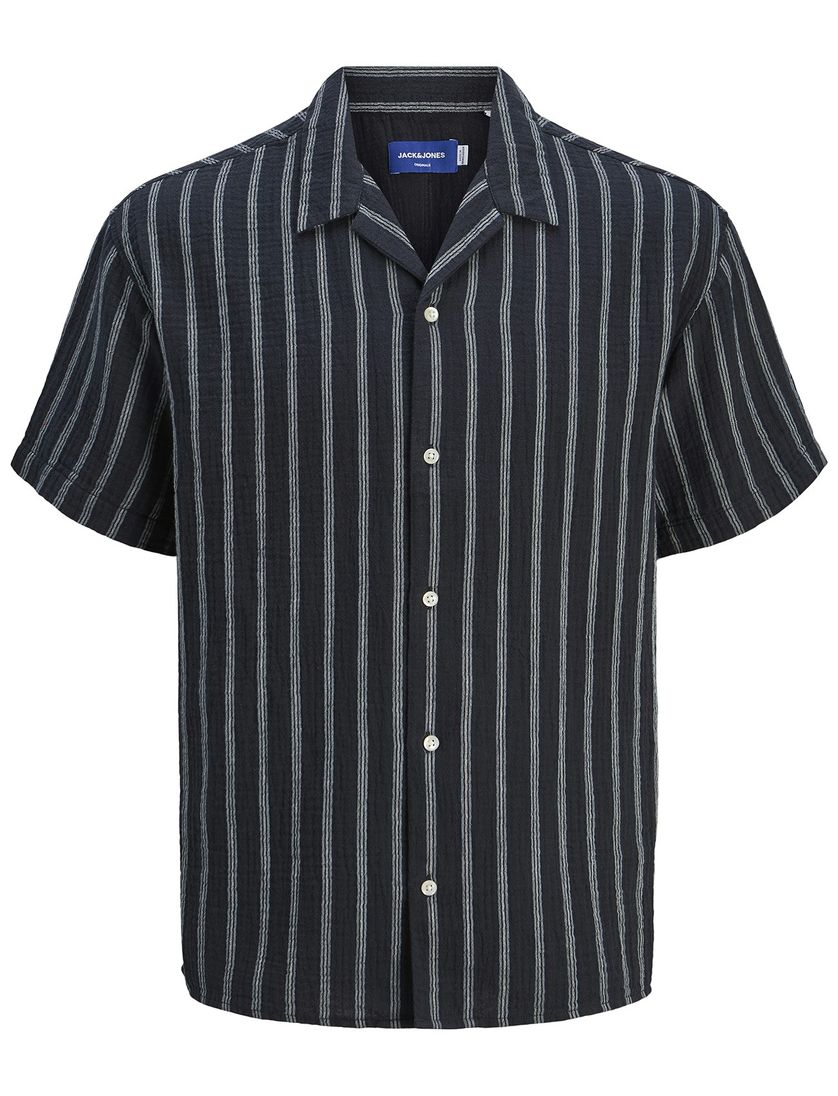 zwart casual overhemd korte mouw Jack & Jones Sky Captain