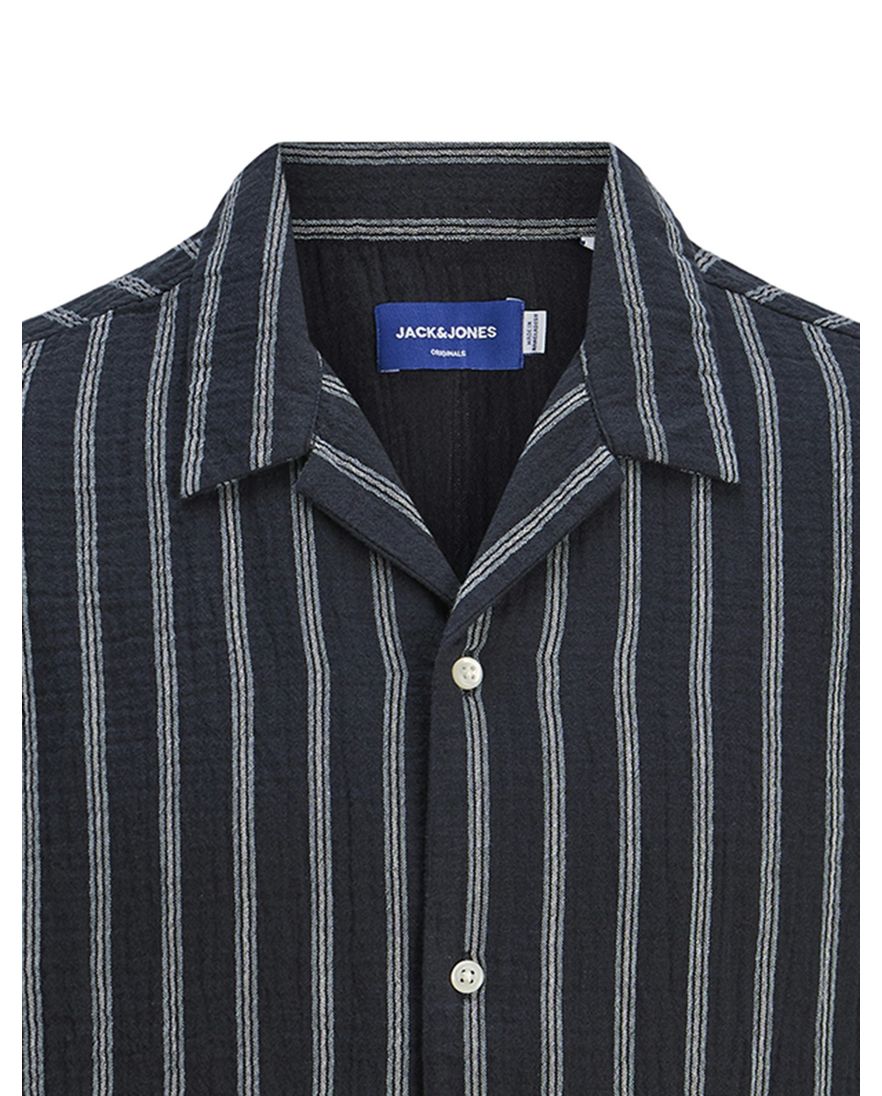 Jack & Jones Sky Captain casual overhemd korte mouw zwart