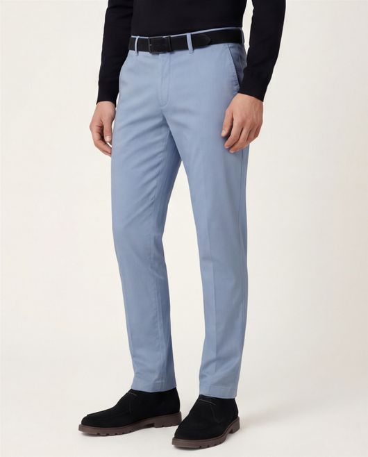 Hiltl P Ama pantalon flatfront effen blauw normale fit