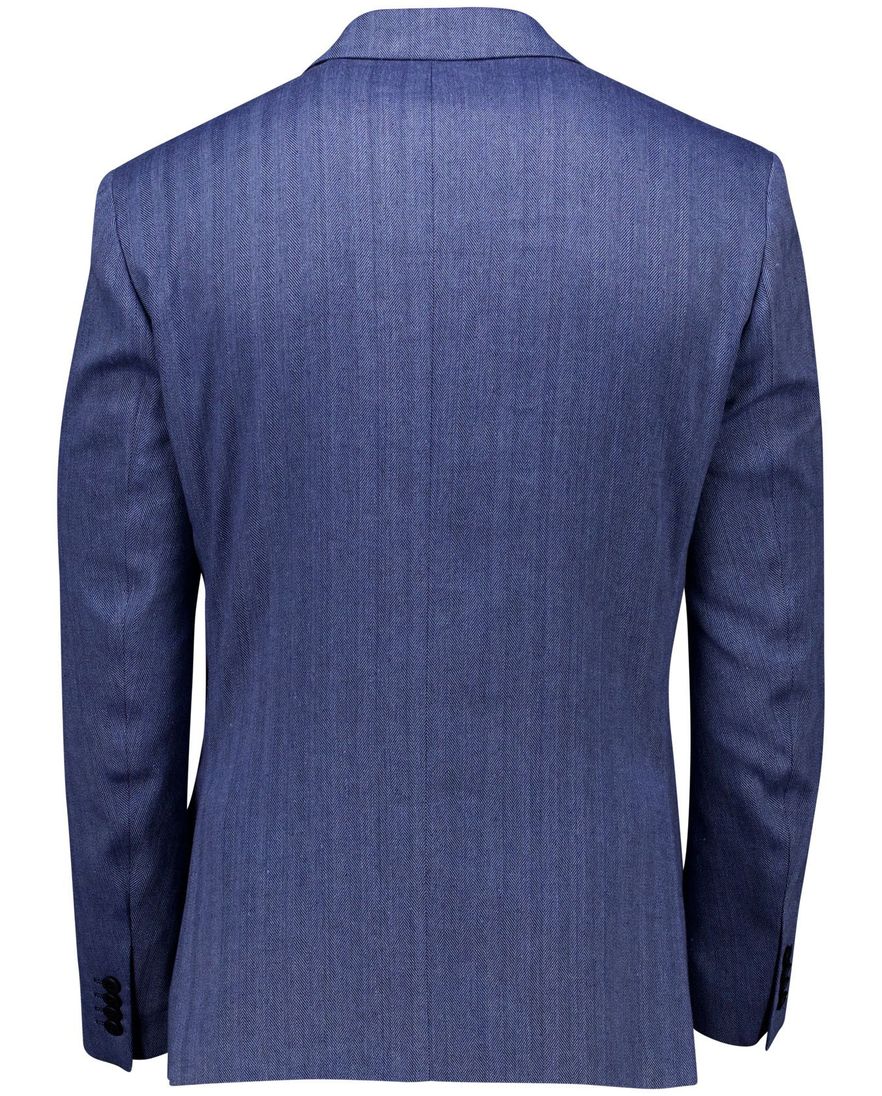 Roy Robson effen regular fit colbert blauw