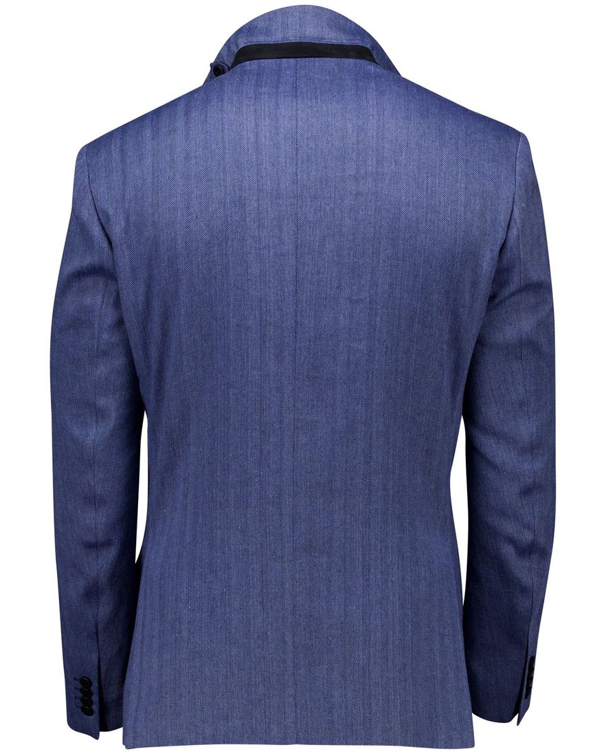 Roy Robson effen regular fit colbert blauw