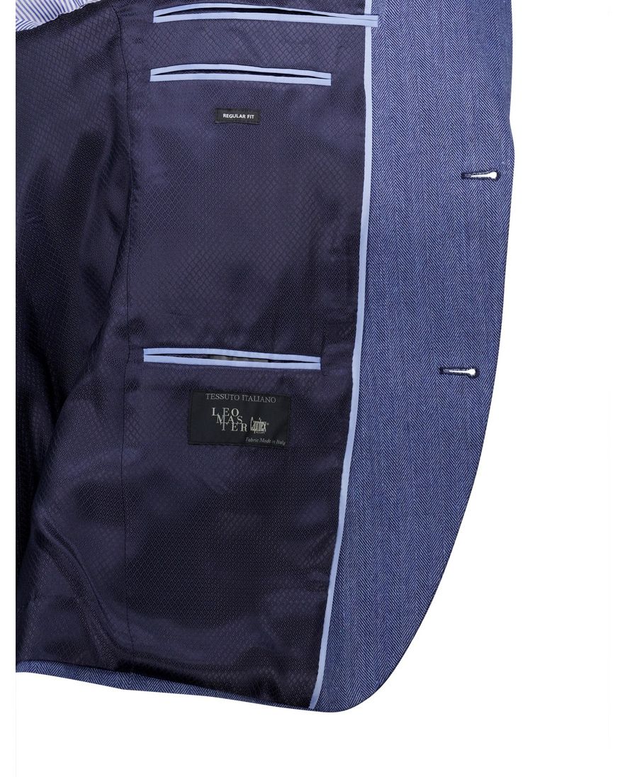 Roy Robson effen regular fit colbert blauw