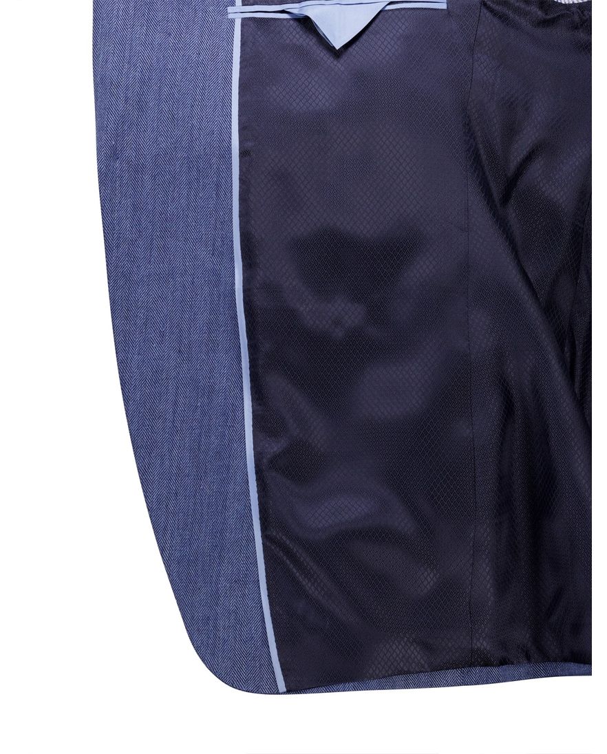 Roy Robson effen regular fit colbert blauw