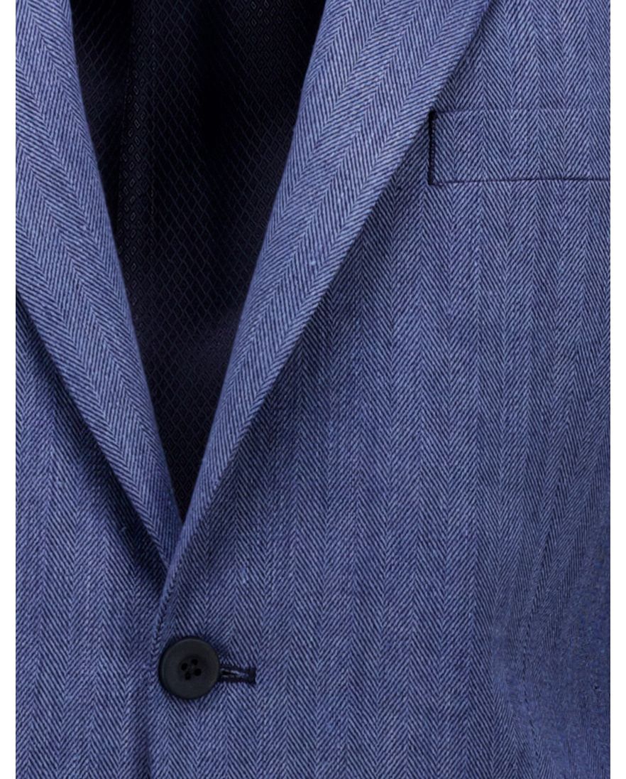 Roy Robson effen regular fit colbert blauw