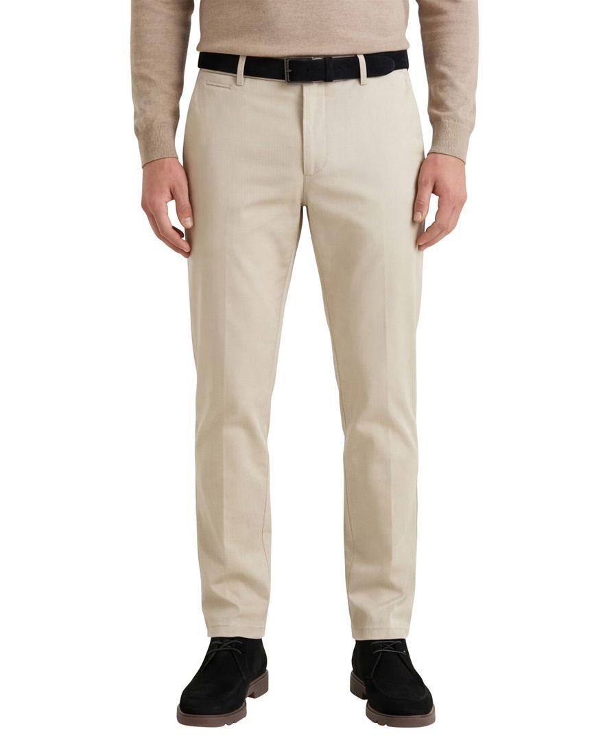 Meyer Bonn modern fit chino beige katoen flatfront