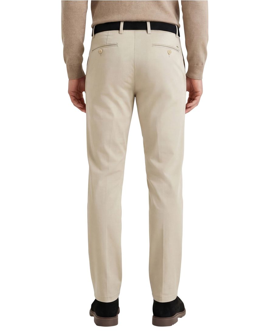 Meyer Bonn modern fit chino beige katoen flatfront