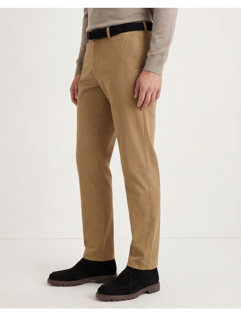 Meyer Bonn pantalon bruin katoen effen