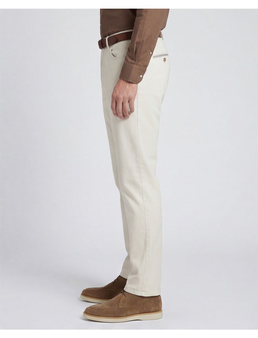 katoenen Meyer Chicago pantalon licht beige normale fit
