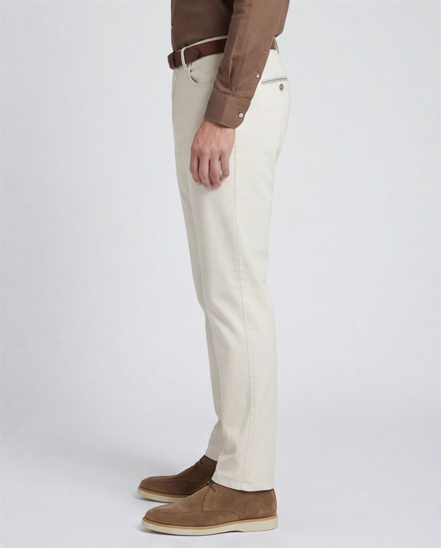 Meyer Chicago pantalon katoen licht beige normale fit