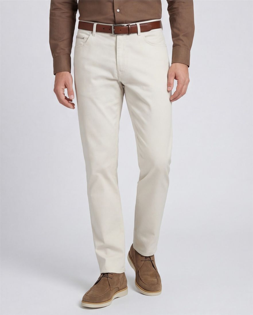 Meyer Chicago pantalon katoen licht beige normale fit