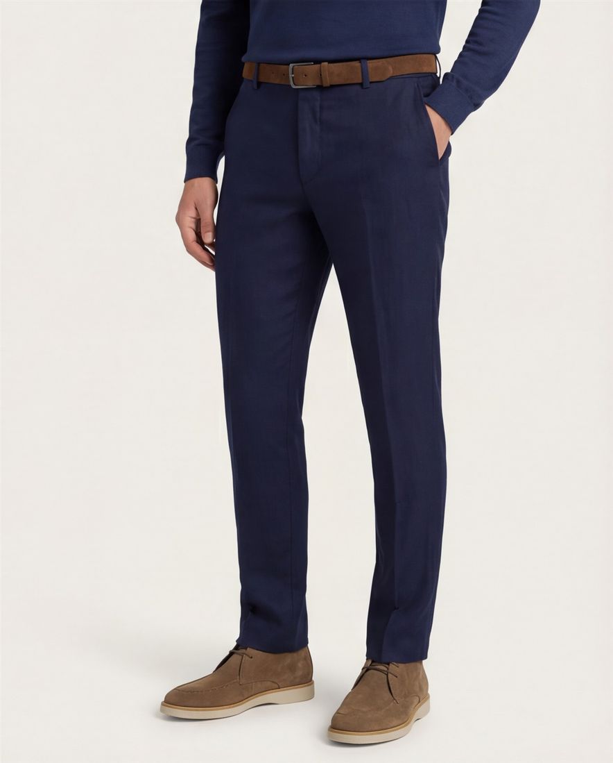 Meyer pantalon Bonn blauw katoen