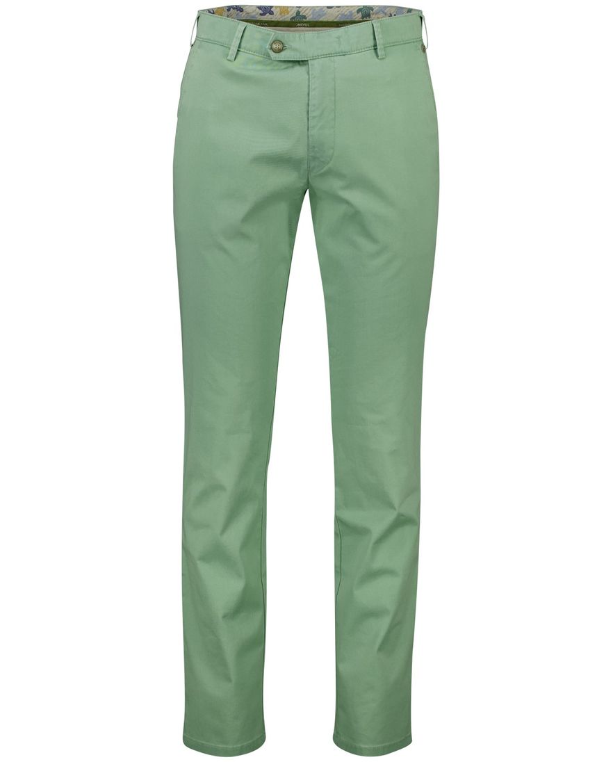 Meyer New York groen flatfront pantalon katoen